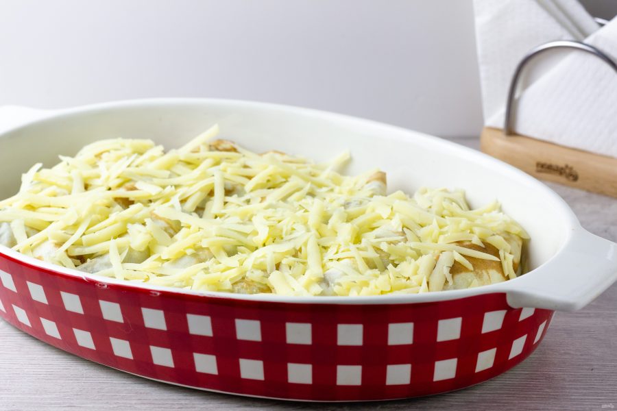Блинная запеканка с курицей