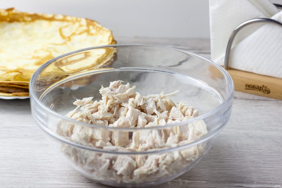 Блинная запеканка с курицей