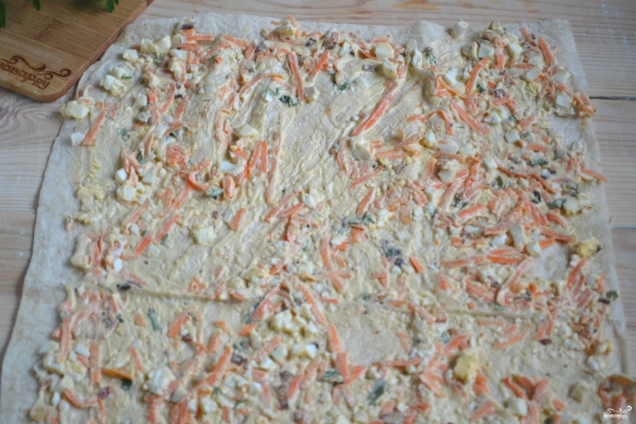 Рулет из лаваша с морковкой