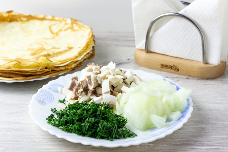 Блинная запеканка с курицей