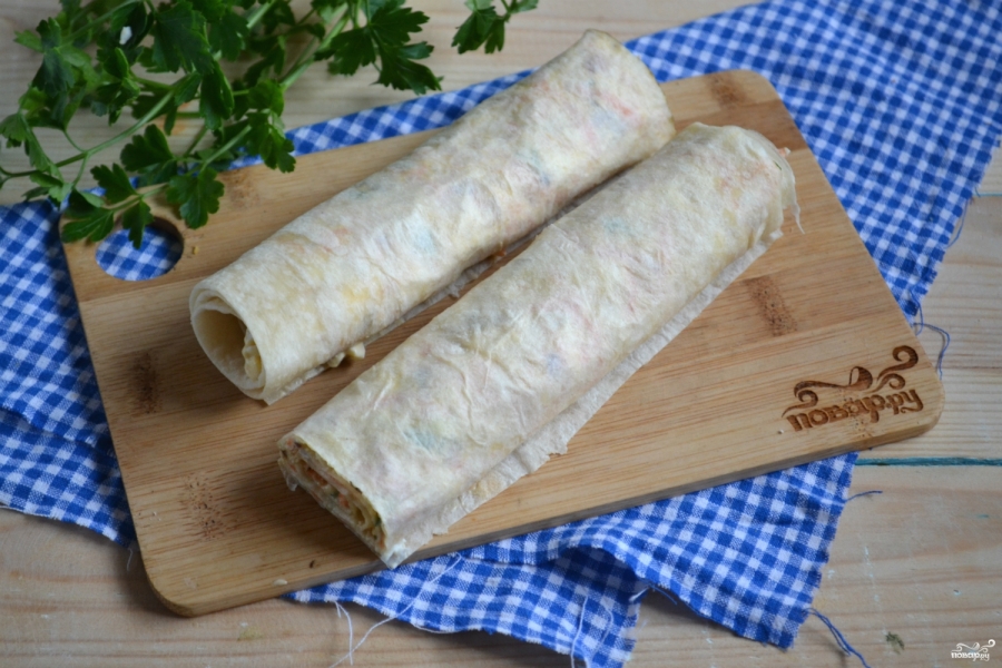 Рулет из лаваша с морковкой