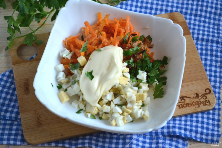 Рулет из лаваша с морковкой