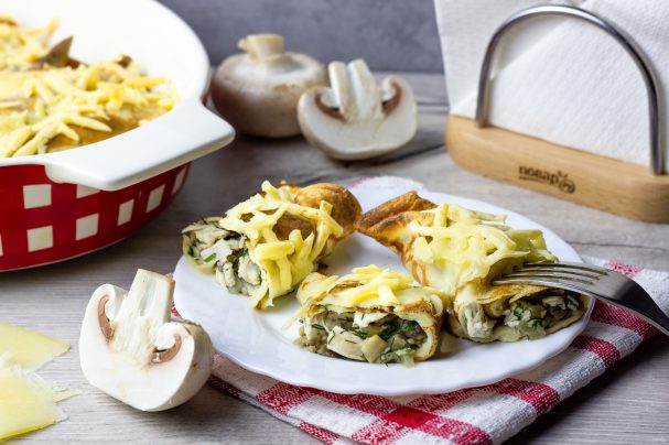 Блинная запеканка с курицей