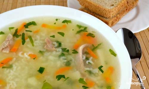 Суп с рисом в мультиварке