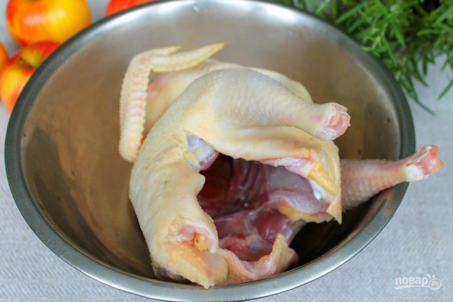 Цыпленок с яблоками