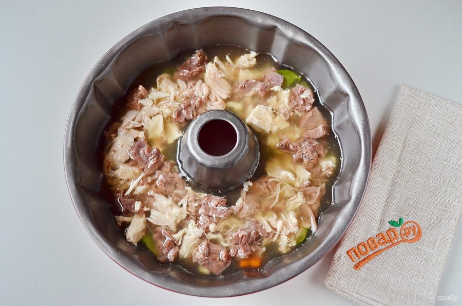 Домашний холодец из говядины и курицы