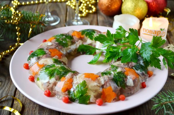 Домашний холодец из говядины и курицы