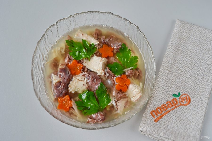 Домашний холодец из говядины и курицы