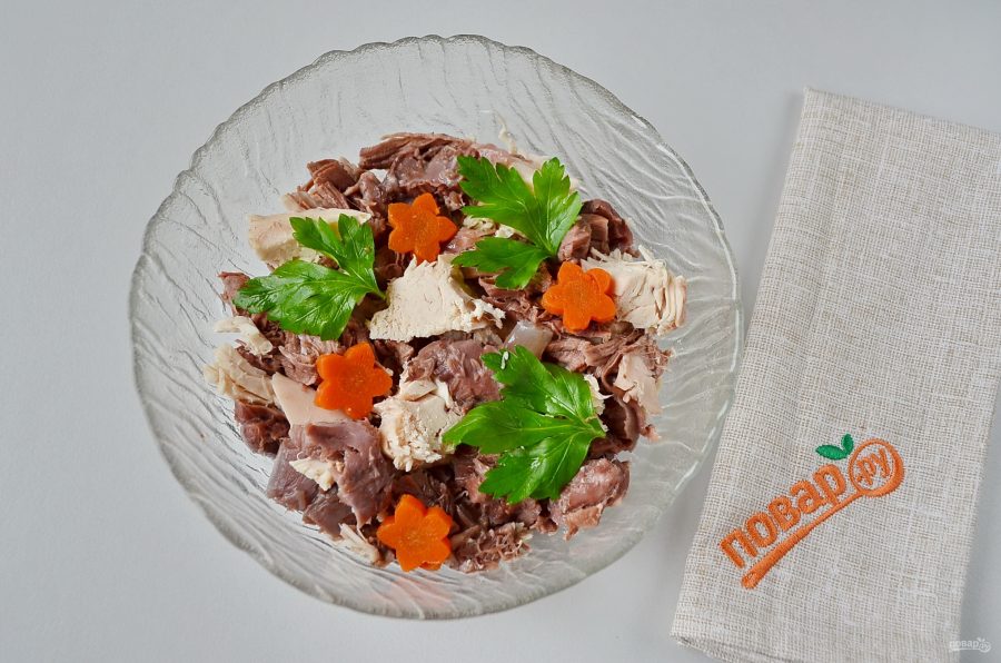 Домашний холодец из говядины и курицы